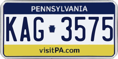 PA license plate KAG3575
