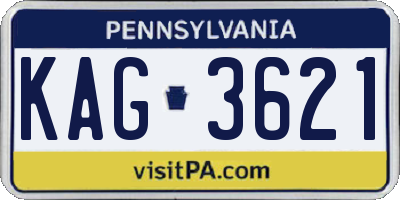 PA license plate KAG3621