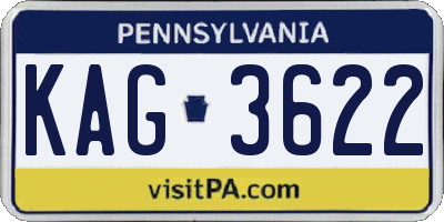 PA license plate KAG3622