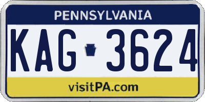 PA license plate KAG3624