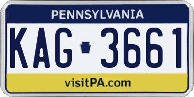 PA license plate KAG3661
