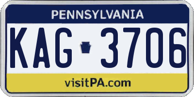 PA license plate KAG3706