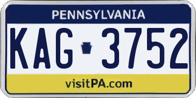 PA license plate KAG3752