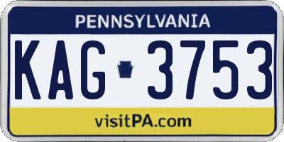 PA license plate KAG3753