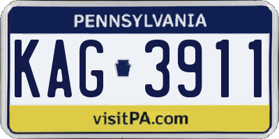 PA license plate KAG3911