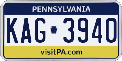 PA license plate KAG3940