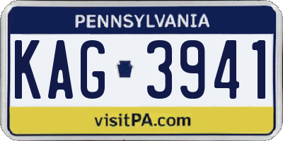 PA license plate KAG3941