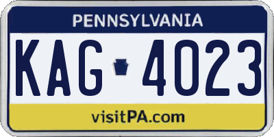 PA license plate KAG4023