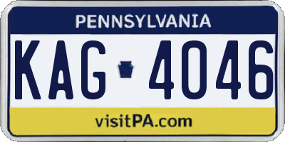 PA license plate KAG4046