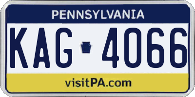 PA license plate KAG4066