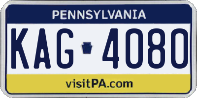 PA license plate KAG4080