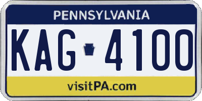PA license plate KAG4100