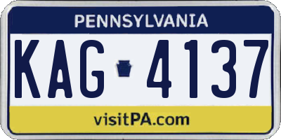 PA license plate KAG4137