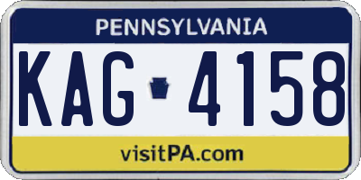 PA license plate KAG4158