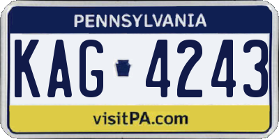PA license plate KAG4243