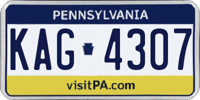 PA license plate KAG4307