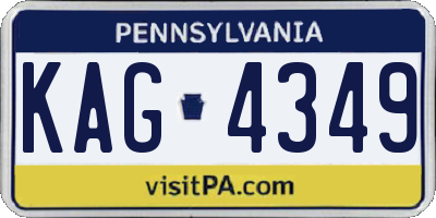 PA license plate KAG4349