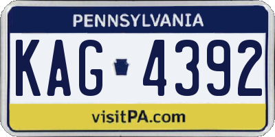 PA license plate KAG4392