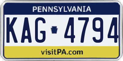 PA license plate KAG4794