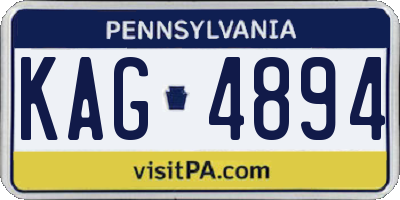 PA license plate KAG4894