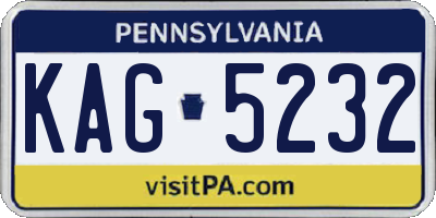 PA license plate KAG5232