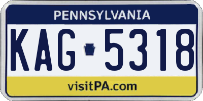 PA license plate KAG5318
