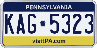 PA license plate KAG5323