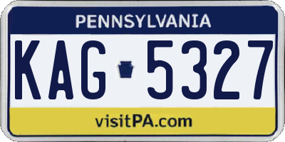 PA license plate KAG5327