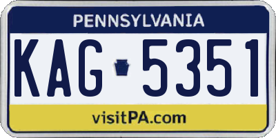 PA license plate KAG5351