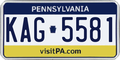 PA license plate KAG5581