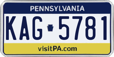 PA license plate KAG5781