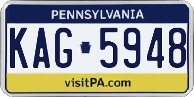 PA license plate KAG5948