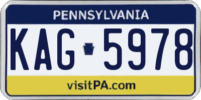 PA license plate KAG5978