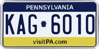 PA license plate KAG6010