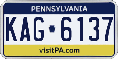 PA license plate KAG6137