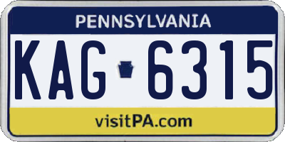 PA license plate KAG6315