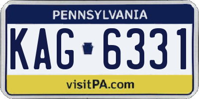 PA license plate KAG6331