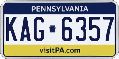 PA license plate KAG6357