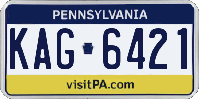 PA license plate KAG6421