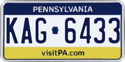 PA license plate KAG6433