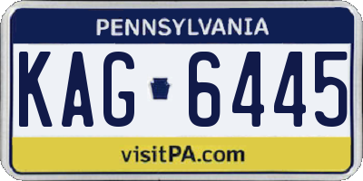 PA license plate KAG6445