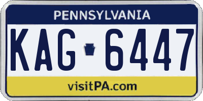 PA license plate KAG6447