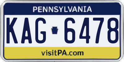 PA license plate KAG6478