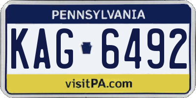 PA license plate KAG6492