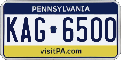 PA license plate KAG6500