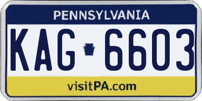 PA license plate KAG6603
