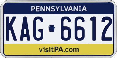 PA license plate KAG6612