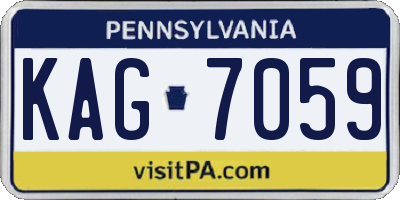 PA license plate KAG7059