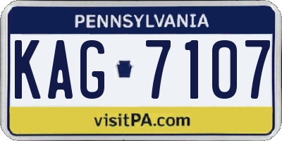 PA license plate KAG7107