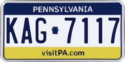 PA license plate KAG7117